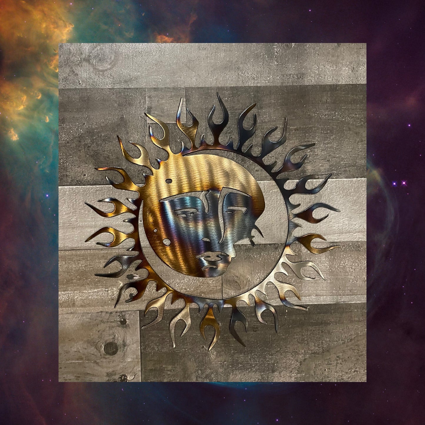 Flare Sun/Moon Wall Art, Metal Art, Wall Metal Decor
