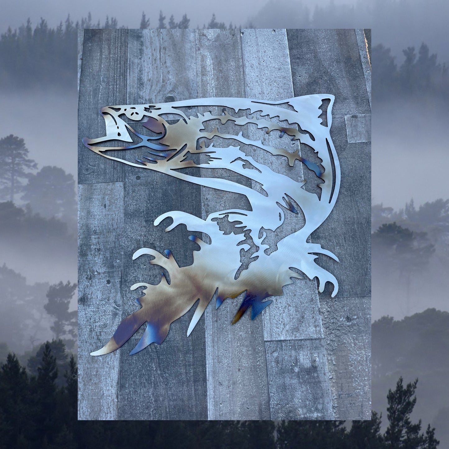 Salmon Fish, Metal Art, Metal Decor, Fish Metal Art, Wall Art, Wildlife