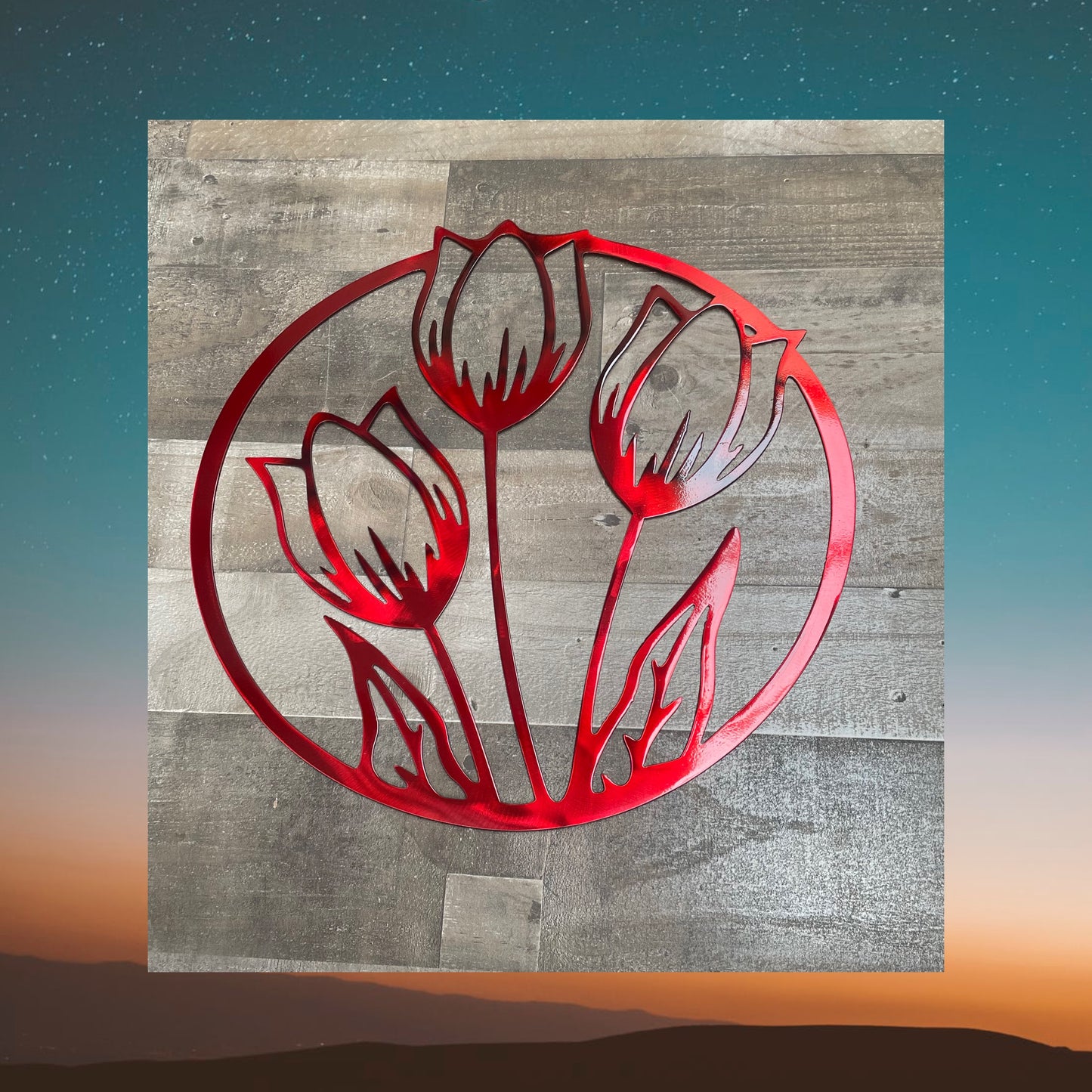 Tulip Flowers, Metal Art, Metal Decor, Wall Art