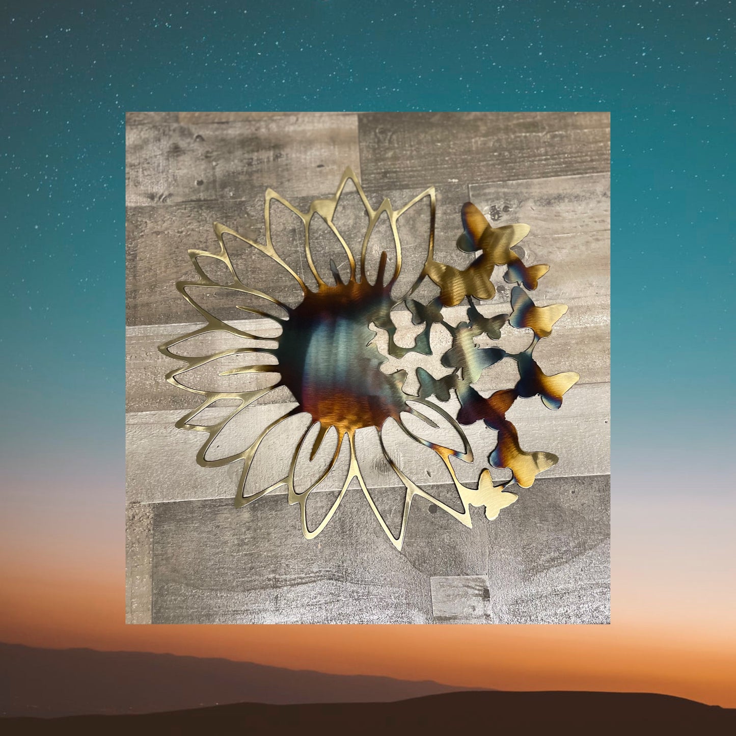 Daisy Butterflower, Metal art, Metal Wall Art, Wall Decor