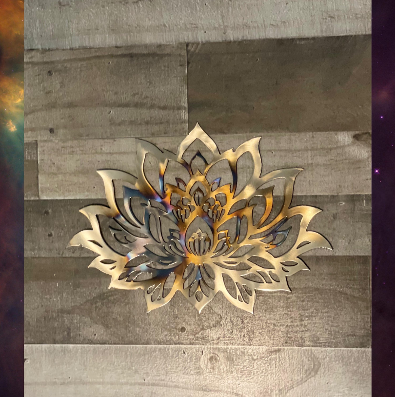 Lotus Metal Wall Art – Handcrafted Floral Decor, Elegant Lotus Flower Design for Home, Garden, or Meditation Space, Flowers