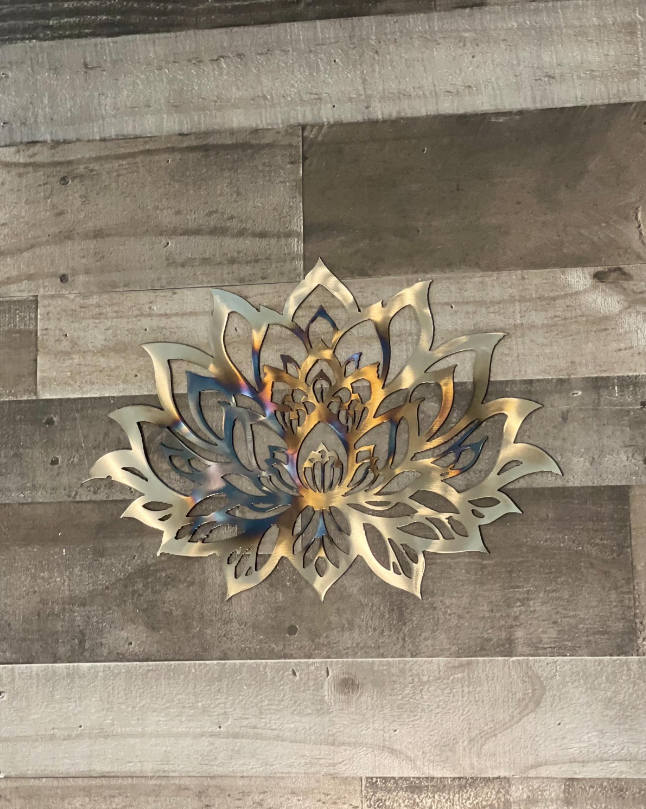Lotus Metal Wall Art – Handcrafted Floral Decor, Elegant Lotus Flower Design for Home, Garden, or Meditation Space, Flowers