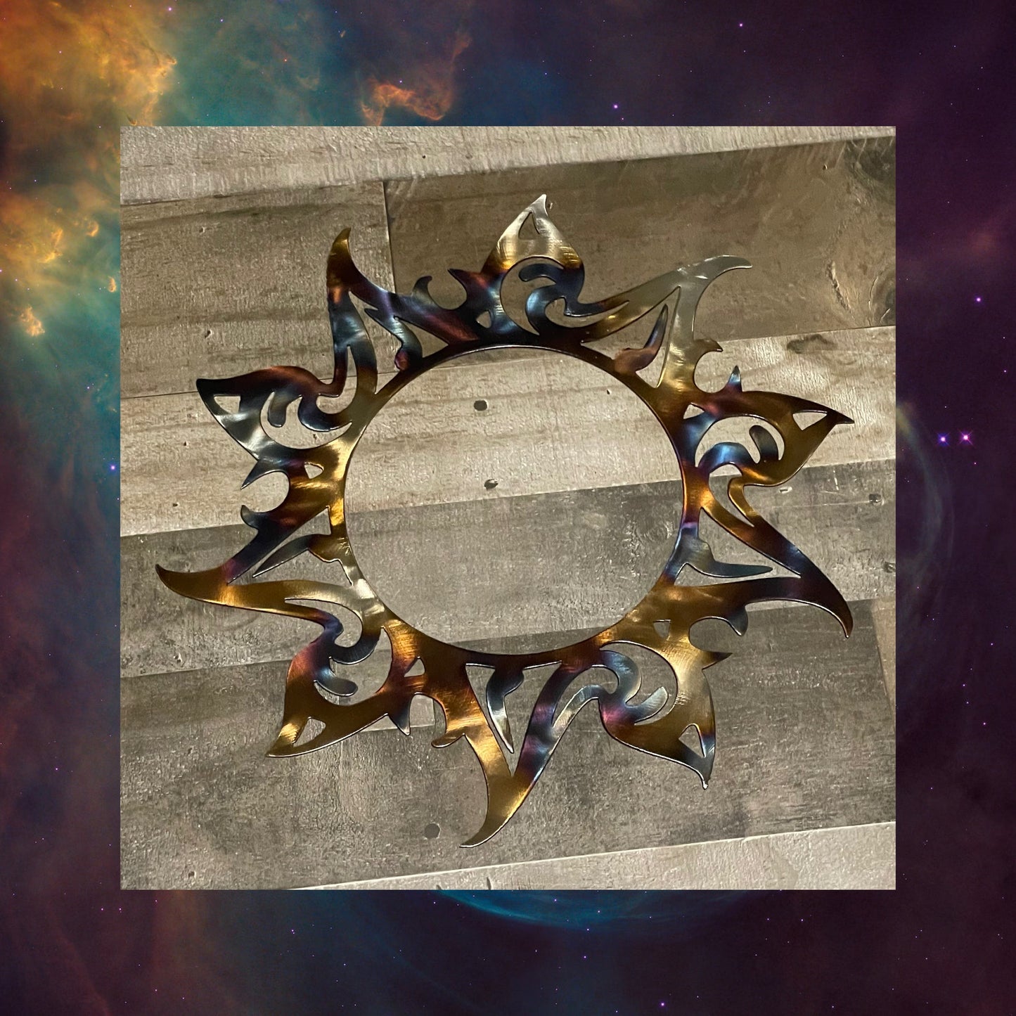 Flare Sun, Metal Sun 3, Metal Wall Art, Cosmic Art