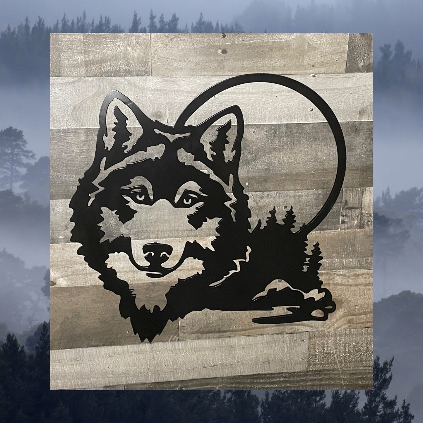 Wolf Mountain, Metal Art, Metal Decor, Wildlife Decor, Wilderness, Wildlife