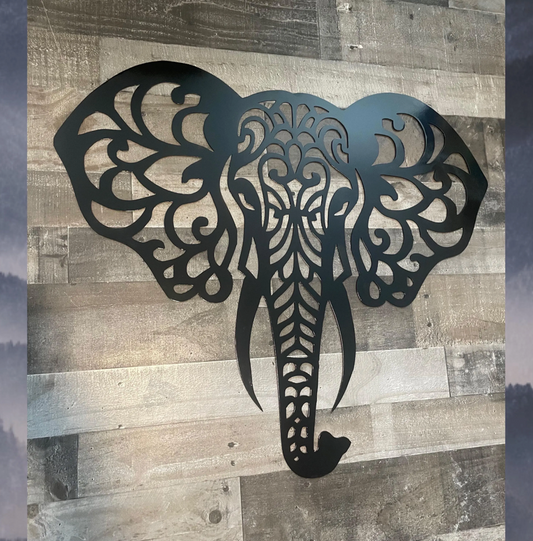 Geometric Elephant Metal Wall Art – Elegant Handcrafted Elephant Decor for Modern Home, Office, or Nursery Wall, Wildlife