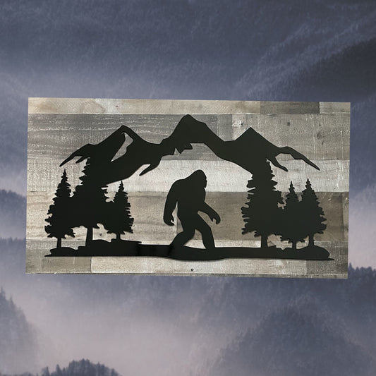 Sasquatch, Mountain View , Metal Wall Art, Metal Wall Decor